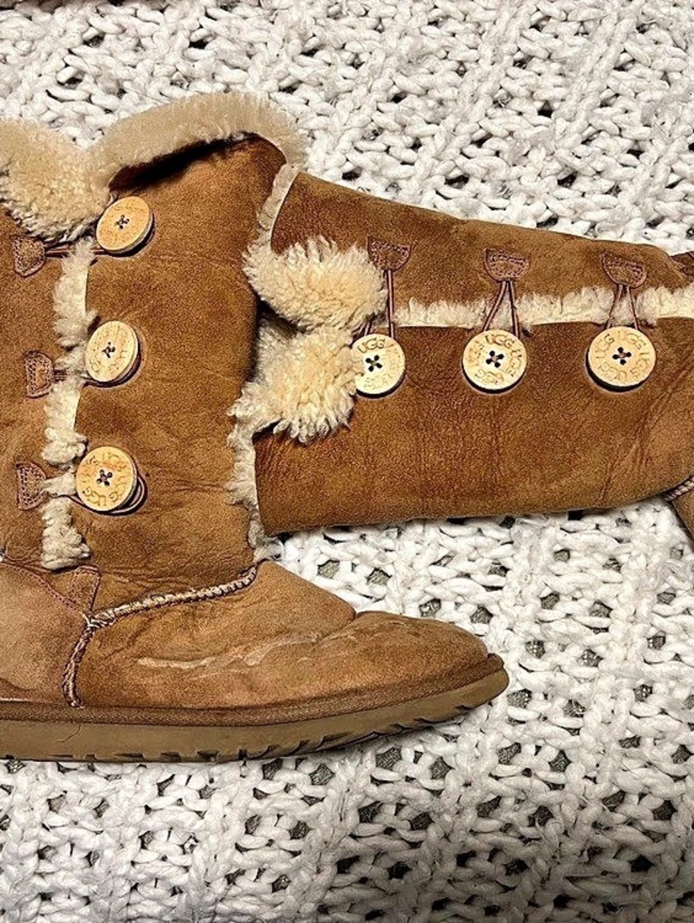 UGG Bailey Button Triplet Boots Brown US 5